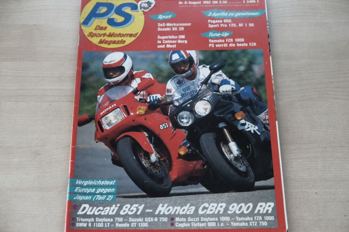 Deckblatt PS Sport Motorrad (08/1992)